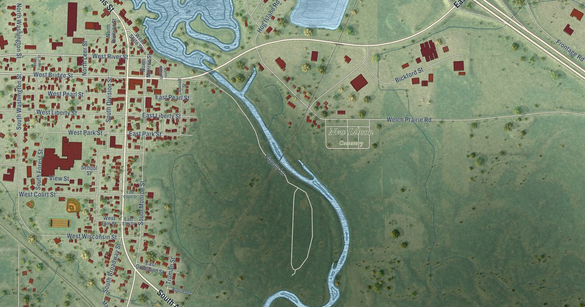 Map of New Lisbon, Wisconsin in 2026