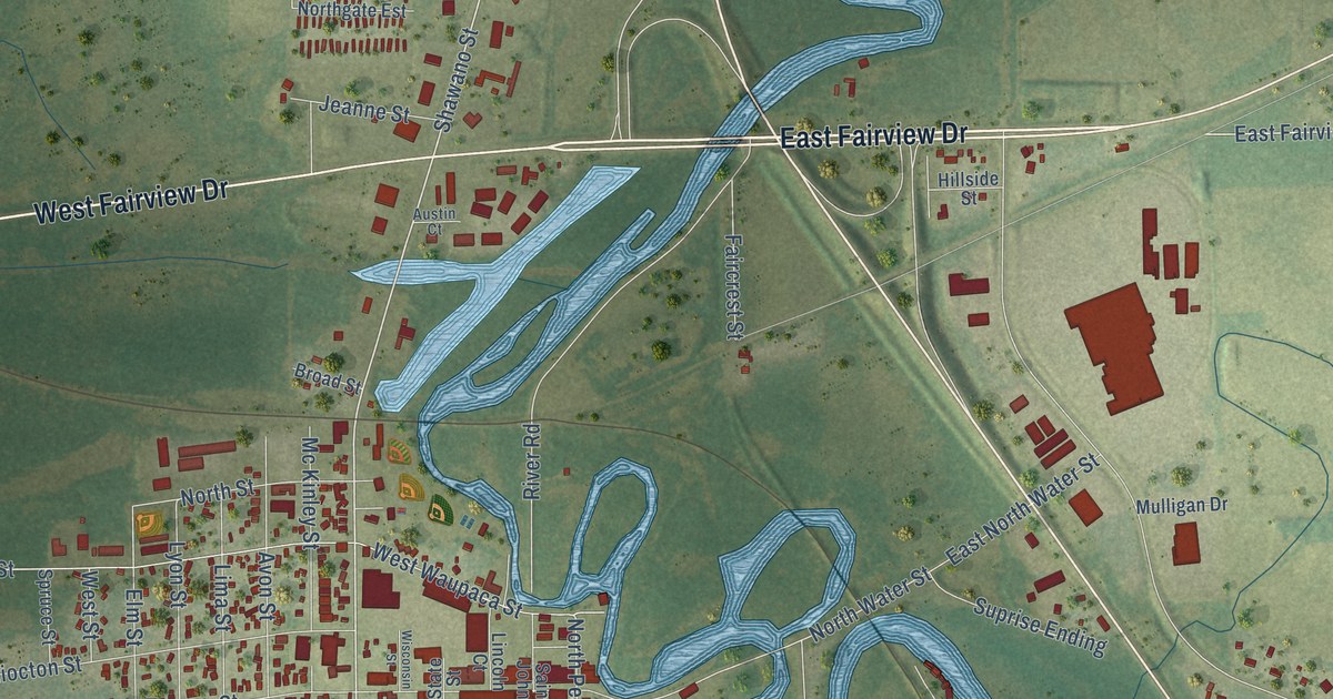 Map of New London, Wisconsin in 2026