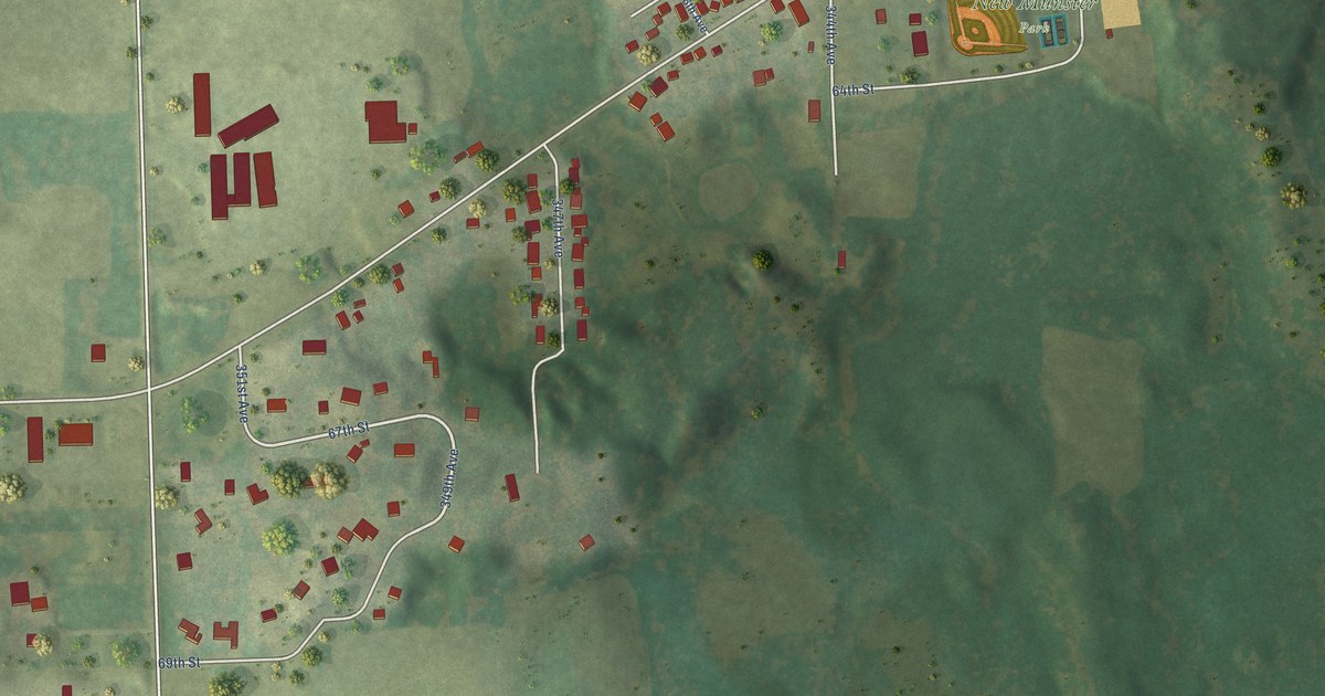 Map of New Munster, Wisconsin in 2026