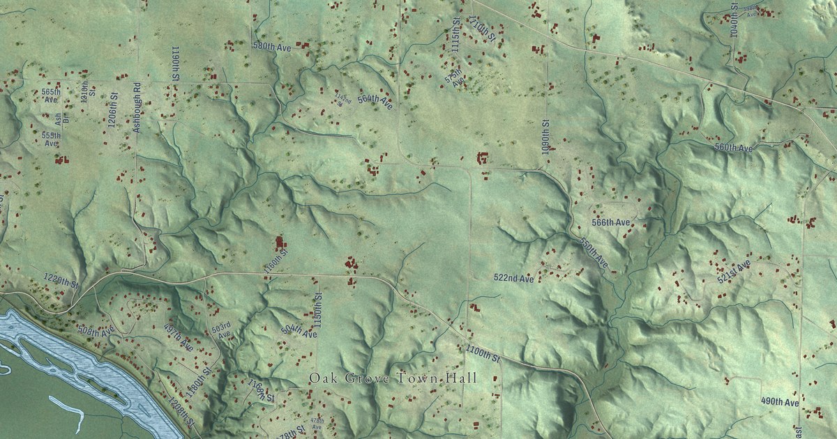 Map of Oak Grove, Pierce County, Wisconsin in 2026