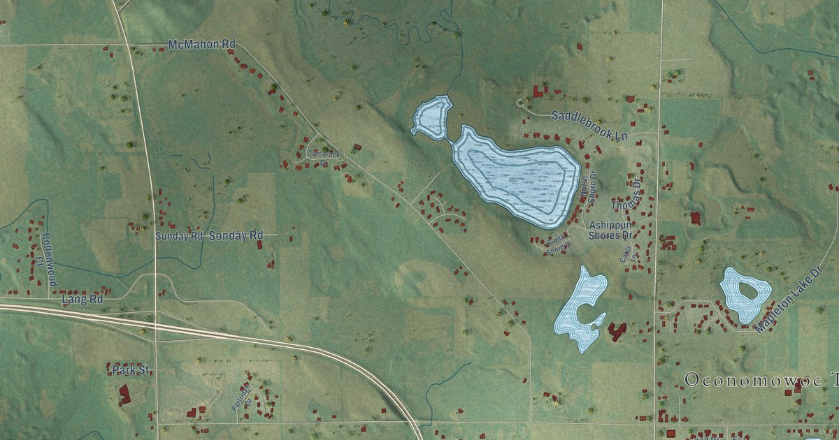 Map of the Town of Oconomowoc, Wisconsin in 2026