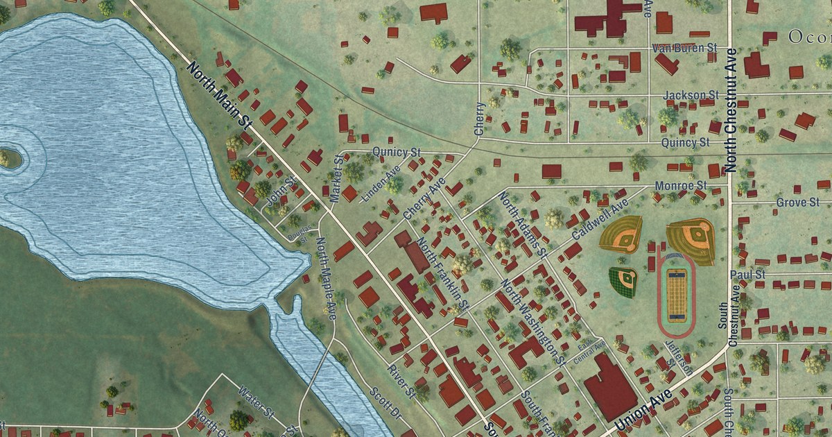 Map of Oconto Falls, Wisconsin in 2026