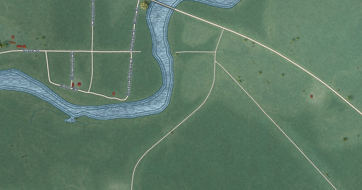 Map of Odanah, Wisconsin in 2026