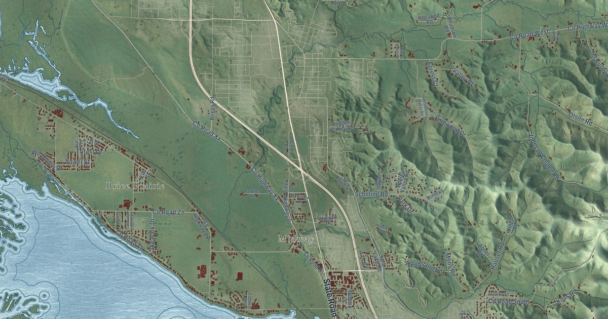 Map of the Town of Onalaska, Wisconsin in 2026