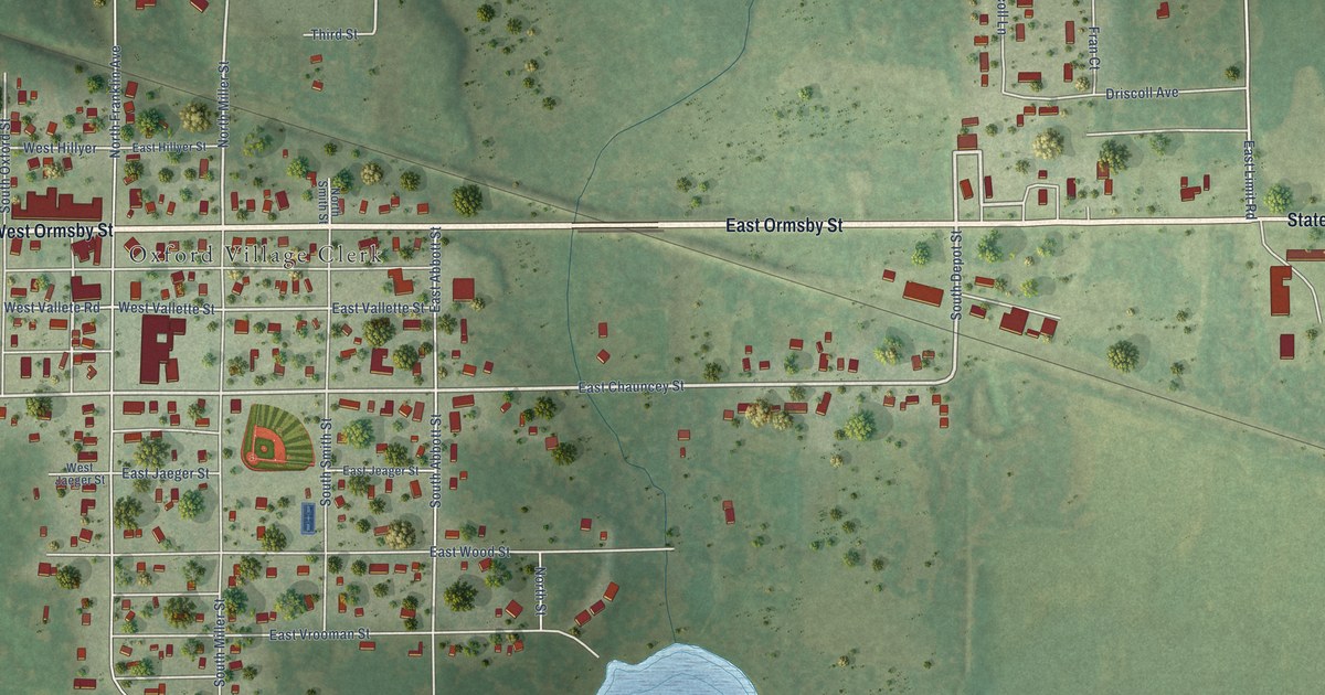 Map of Oxford, Wisconsin in 2026