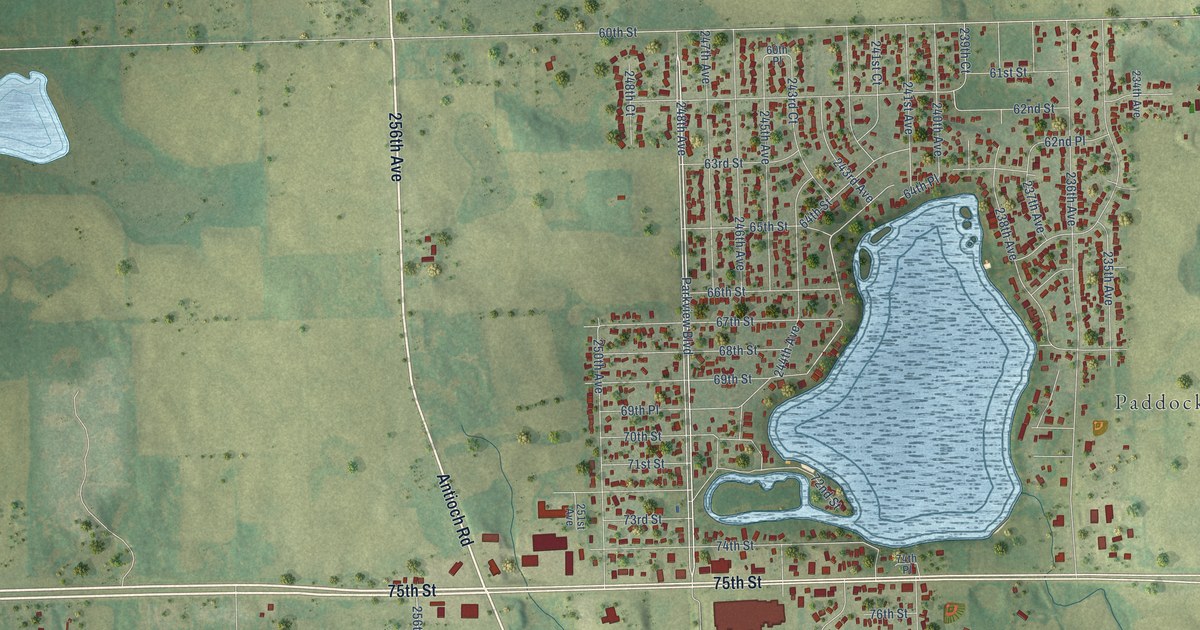 Map of Paddock Lake, Wisconsin in 2026