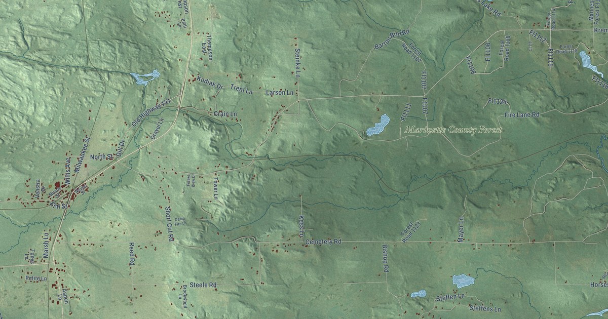 Map of Pembine, Wisconsin in 2026