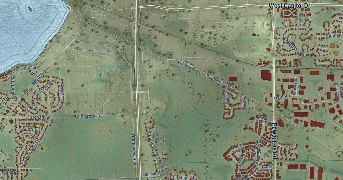 Map of Pewaukee, Wisconsin in 2026