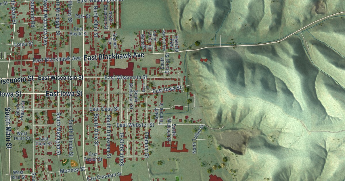 Map of Prairie du Chien, Wisconsin in 2026