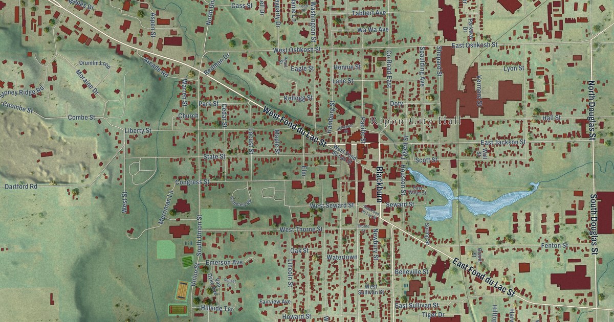Map of Ripon, Wisconsin in 2026