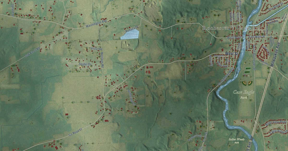 Map of Rochester, Wisconsin in 2026