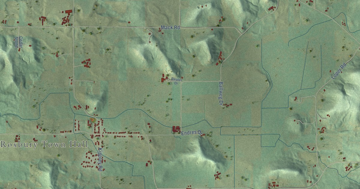 Map of Roxbury, Wisconsin in 2026