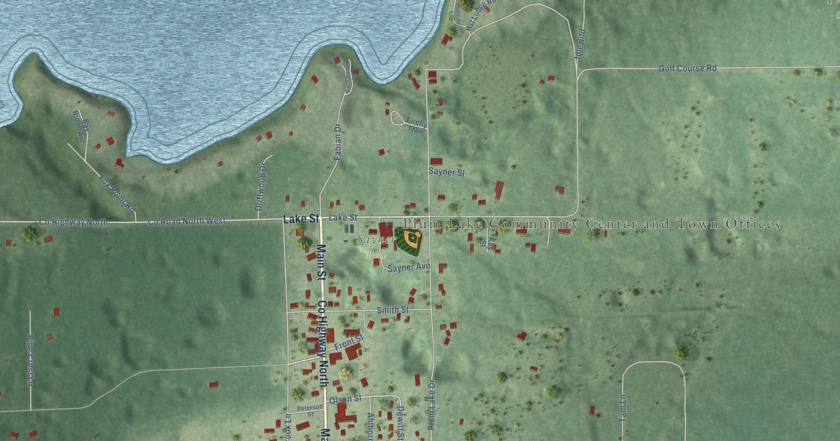 Map of Sayner, Wisconsin in 2026