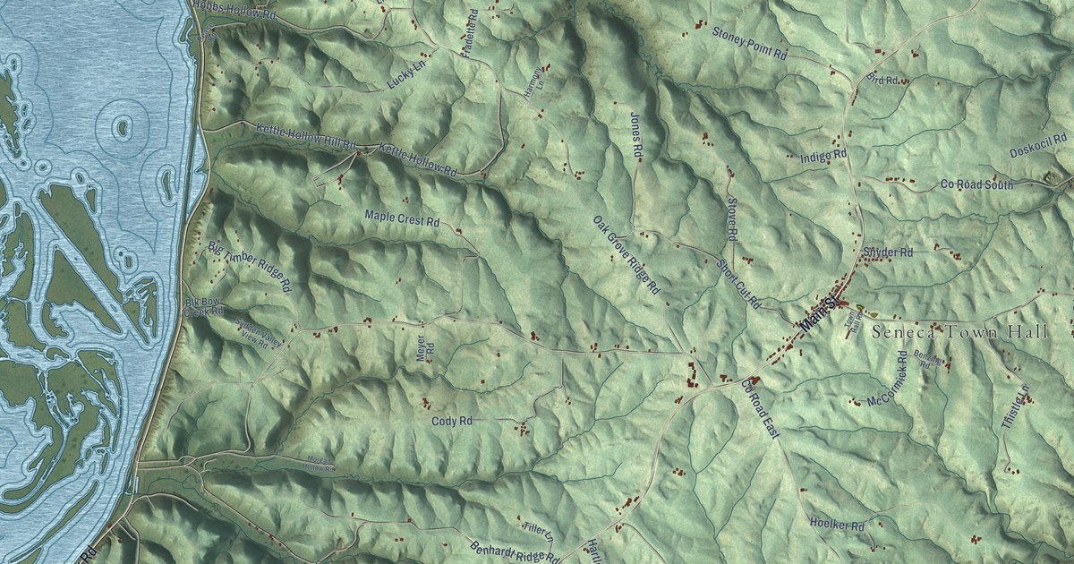 Map of Seneca, Crawford County, Wisconsin in 2026