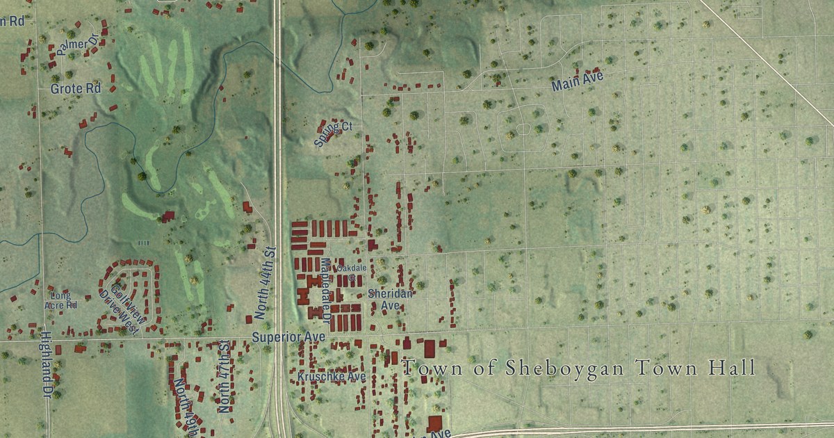 Map of the Town of Sheboygan, Wisconsin in 2026