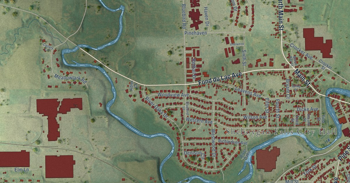 Map of Sheboygan Falls, Wisconsin in 2026