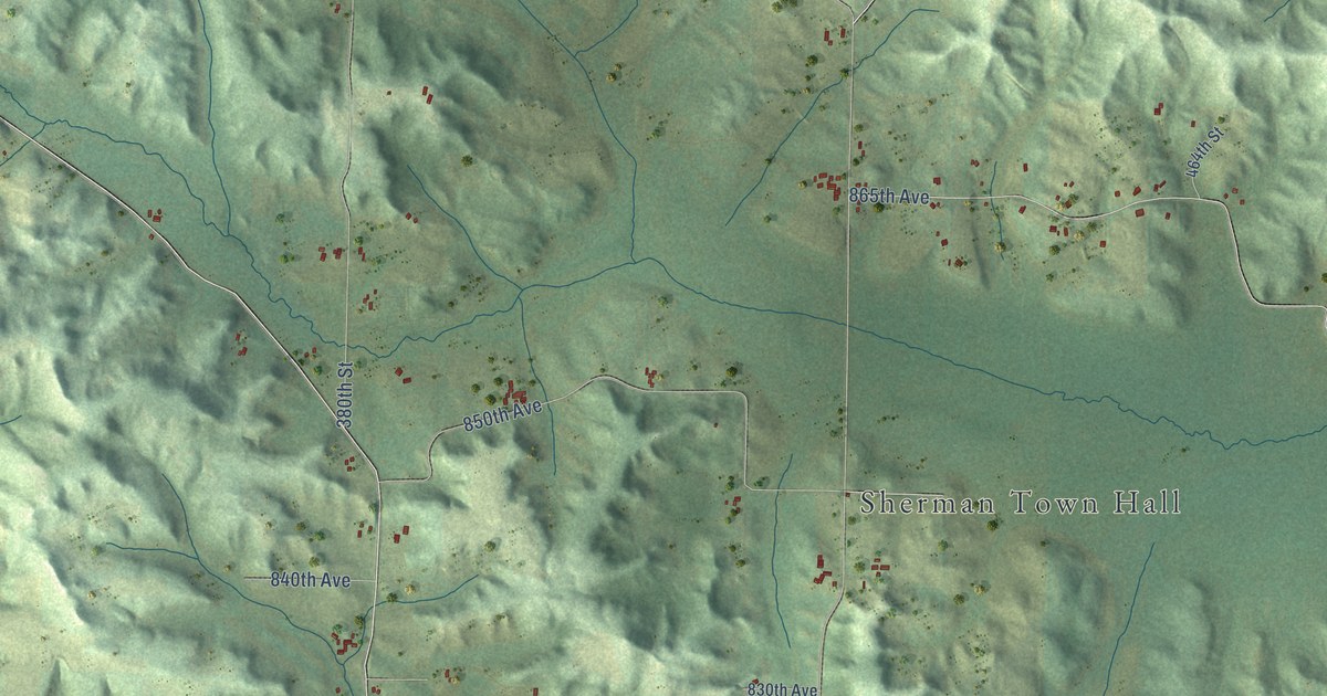Map of Sherman, Dunn County, Wisconsin in 2026
