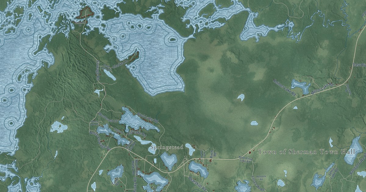 Map of Sherman, Iron County, Wisconsin in 2026