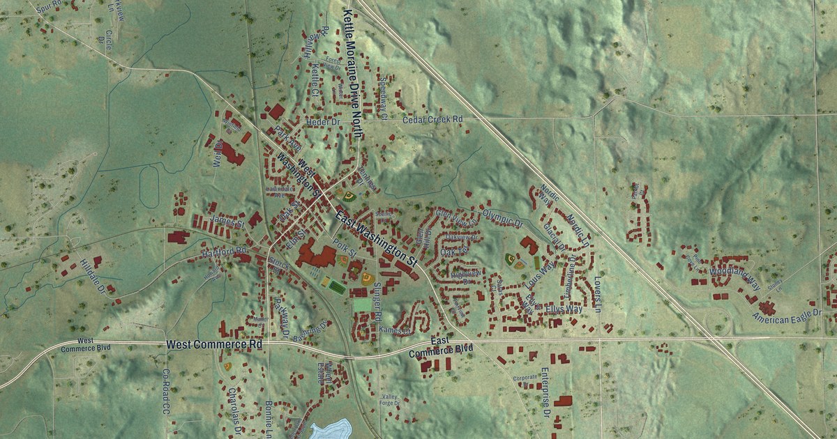 Map of Slinger, Wisconsin in 2026