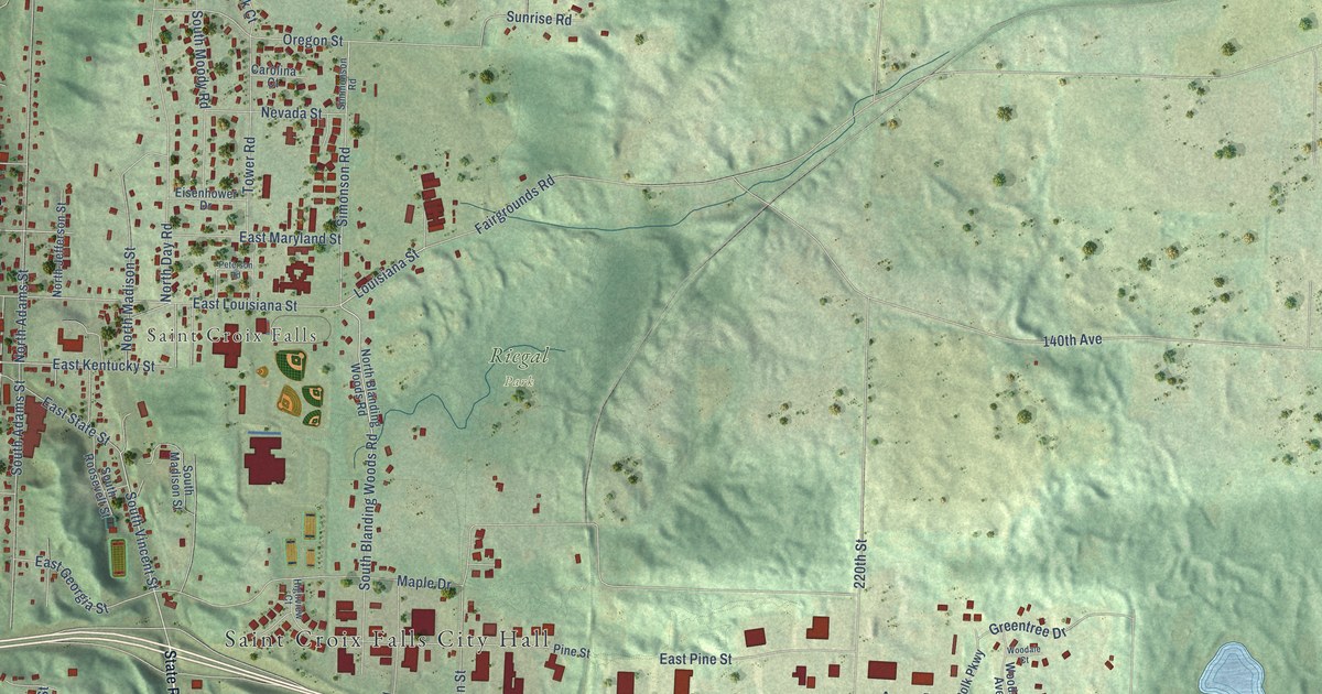 Map of St. Croix Falls, Wisconsin in 2026