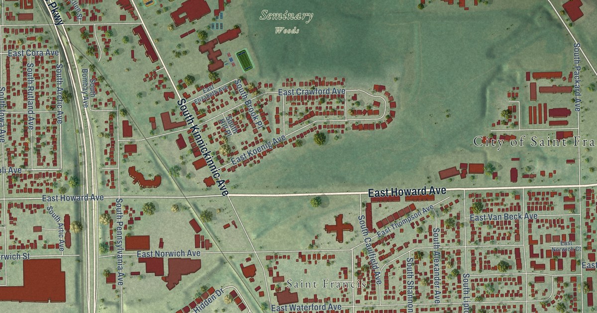 Map of St. Francis, Wisconsin in 2026