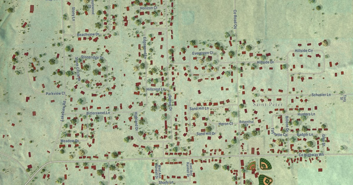 Map of St. Peter, Wisconsin in 2026