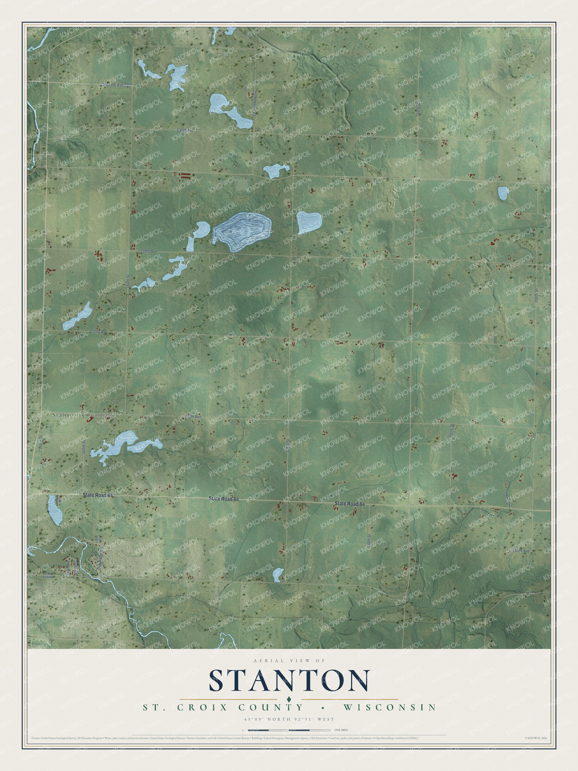 Watermarked full-map preview of Stanton, Wisconsin
