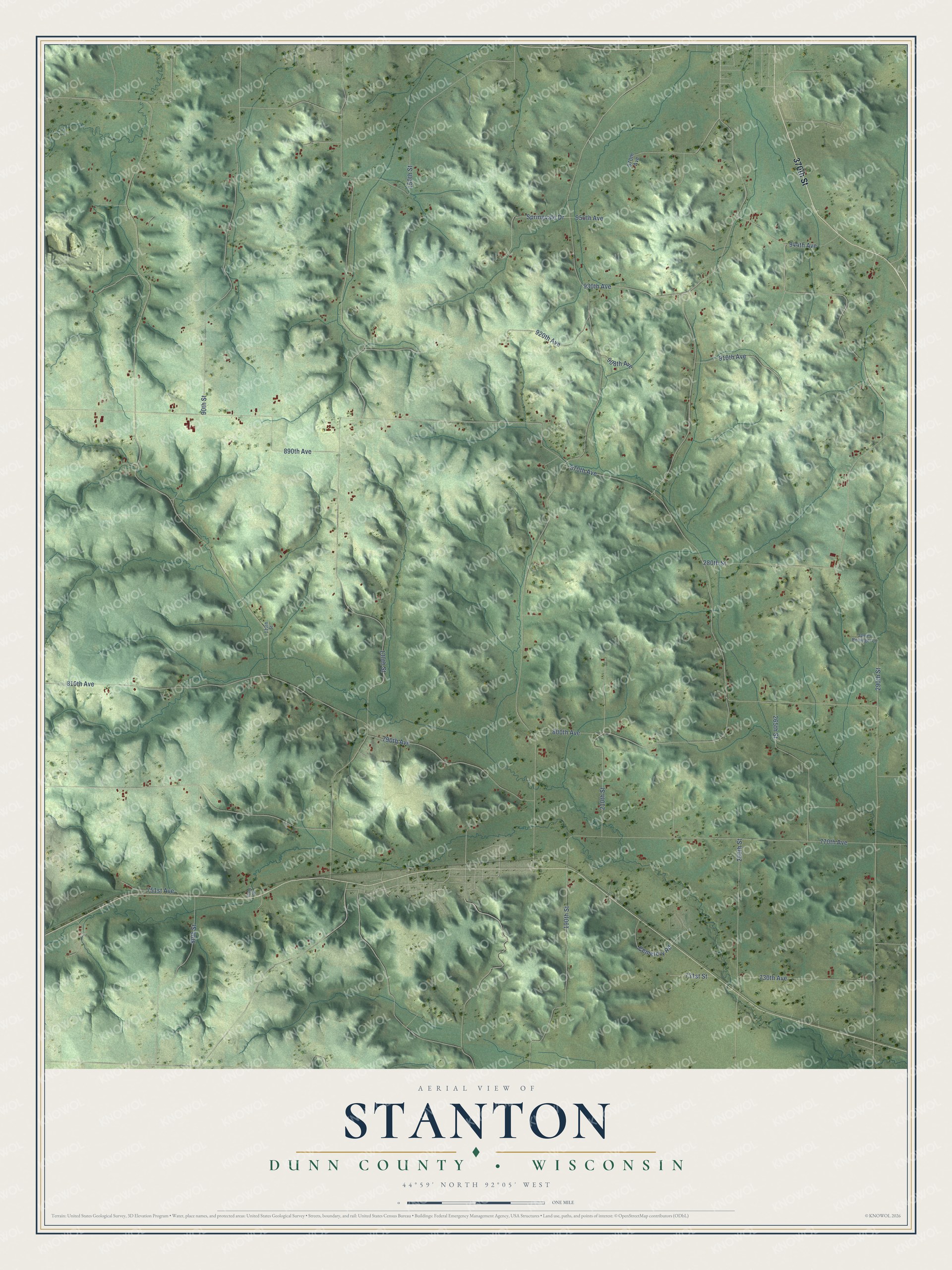 Watermarked full-map preview of Stanton, Wisconsin