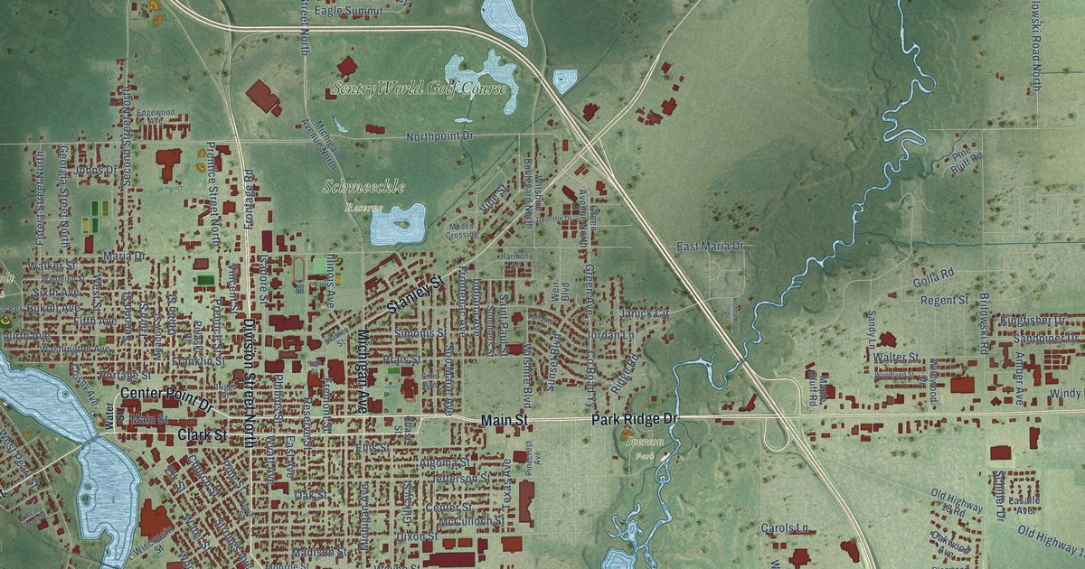 Map of Stevens Point, Wisconsin in 2026