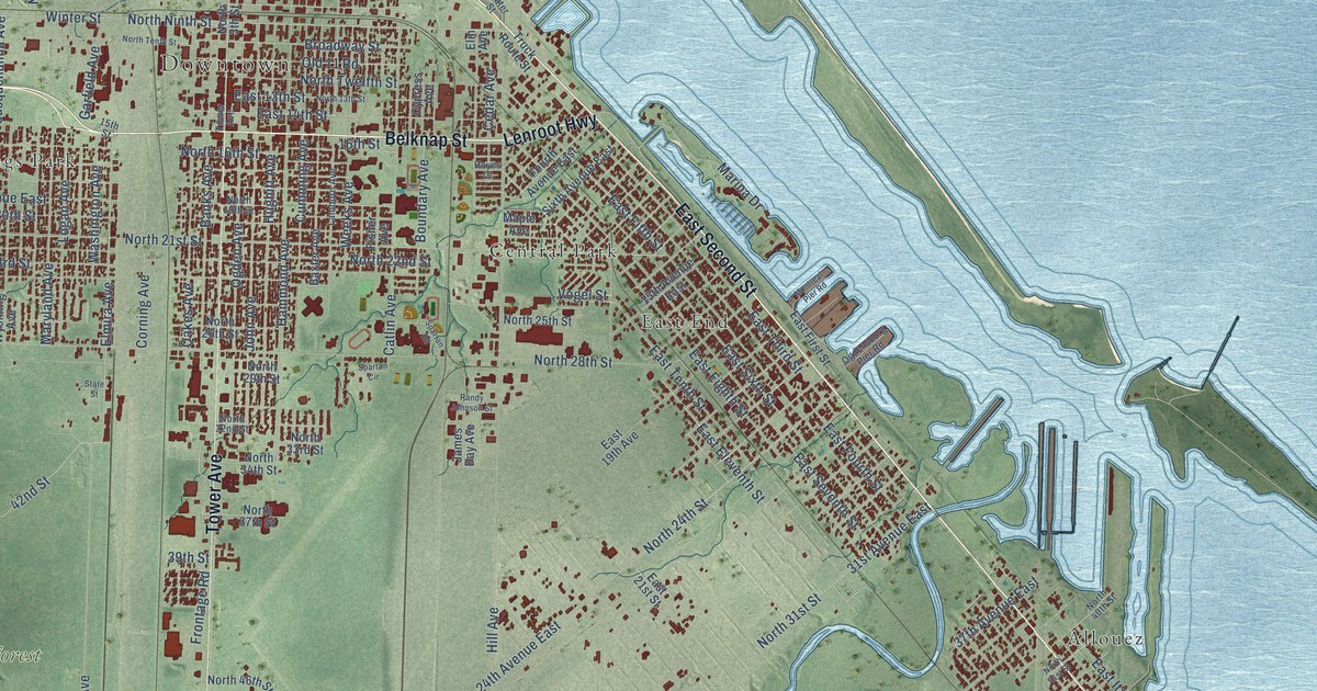 Map of Superior, Wisconsin in 2026