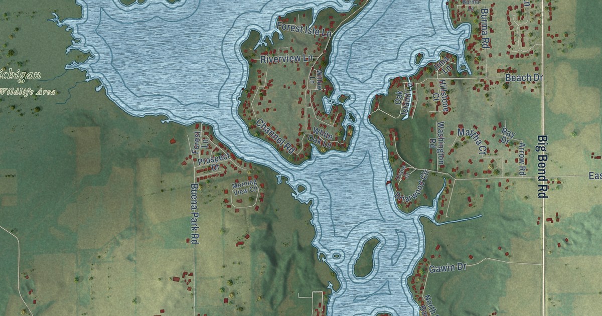 Map of Tichigan, Wisconsin in 2026