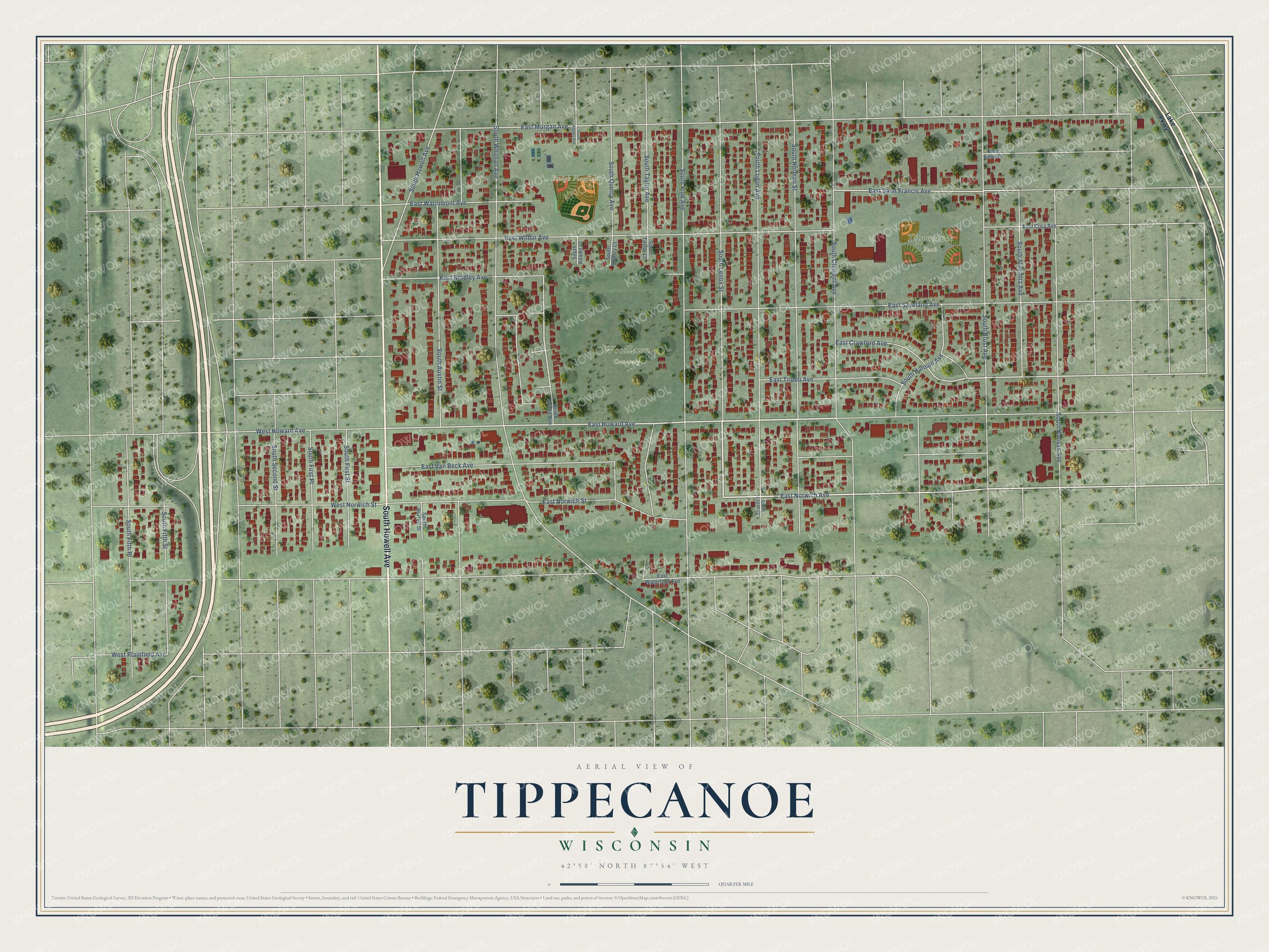 Watermarked full-map preview of Tippecanoe, Wisconsin