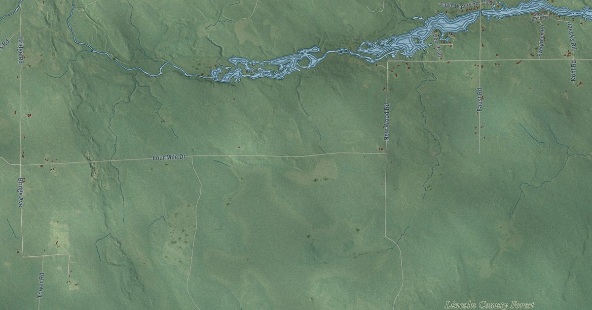 Map of the Town of Tomahawk, Wisconsin in 2026