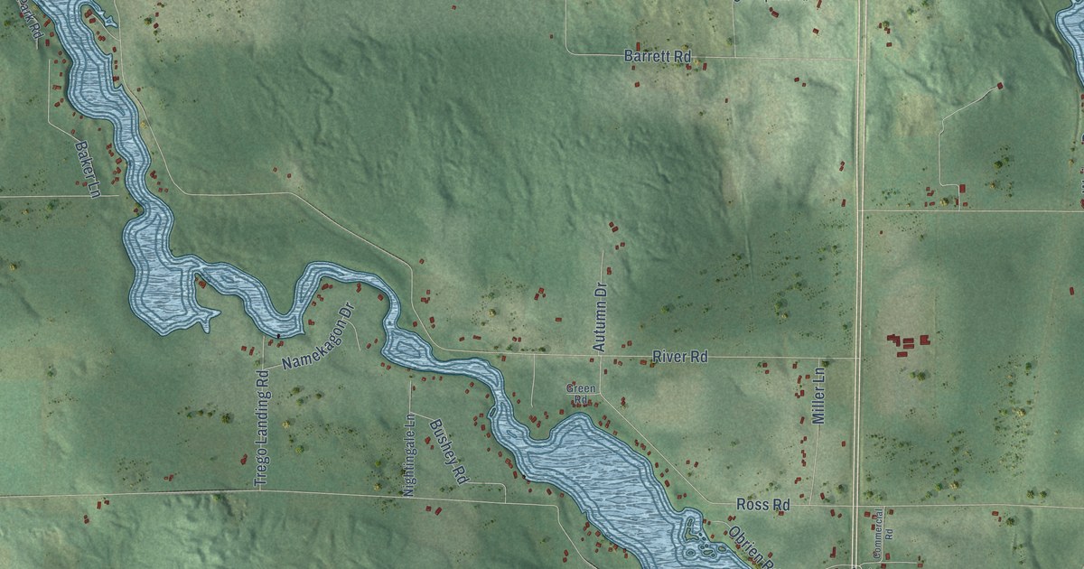 Map of Trego, Wisconsin in 2026