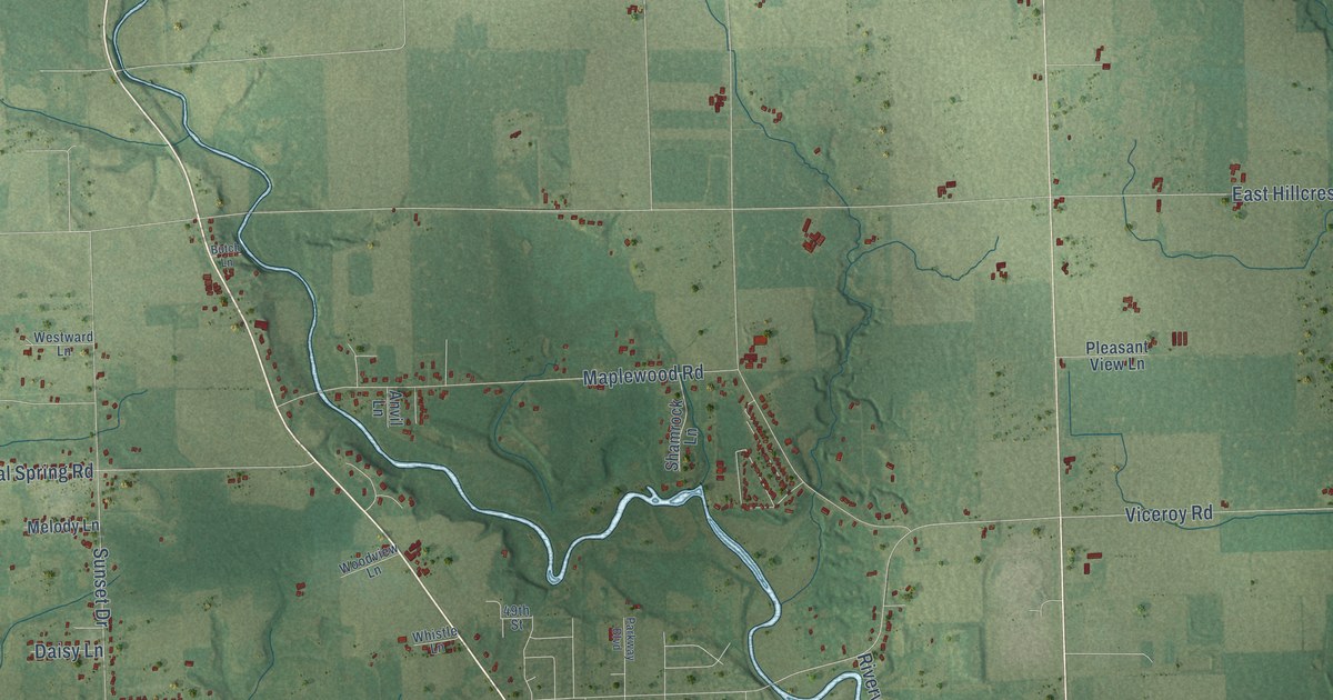 Map of the Town of Two Rivers, Wisconsin in 2026