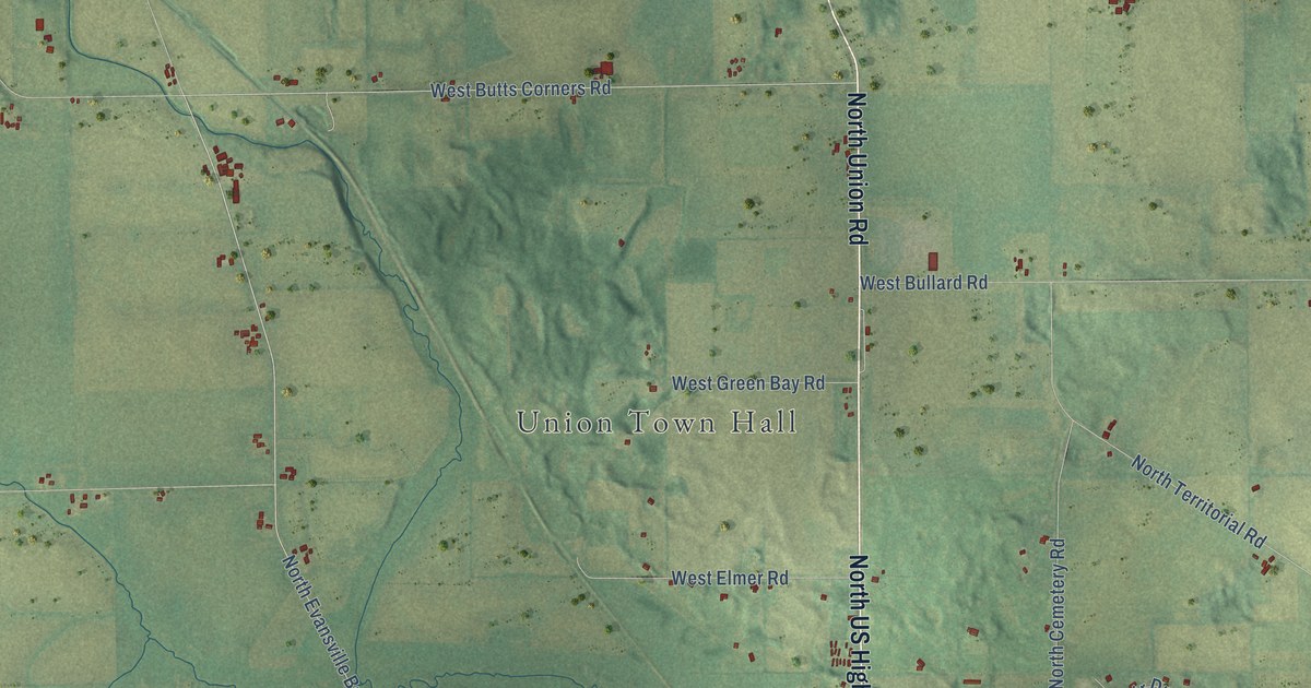 Map of Union, Rock County, Wisconsin in 2026
