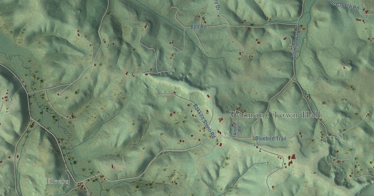 Map of Vermont, Wisconsin in 2026
