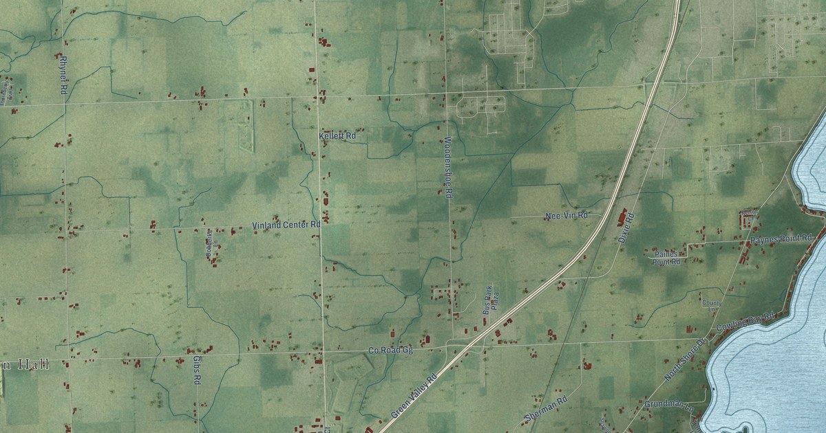 Map of Vinland, Wisconsin in 2026