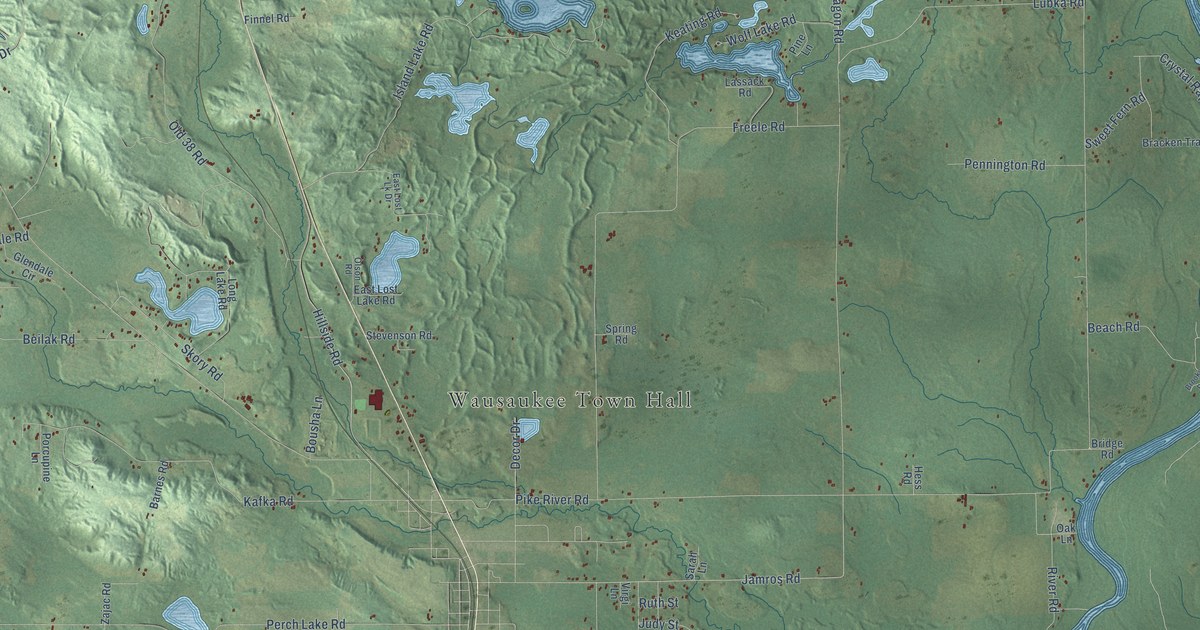 Map of the Town of Wausaukee, Wisconsin in 2026