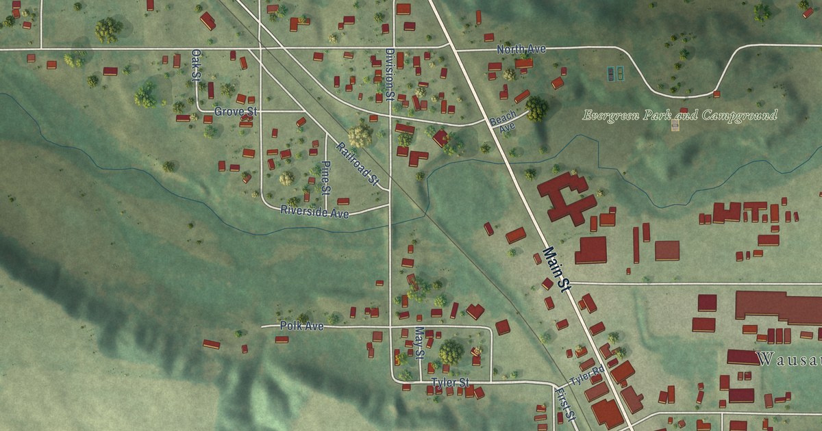 Map of Wausaukee, Wisconsin in 2026