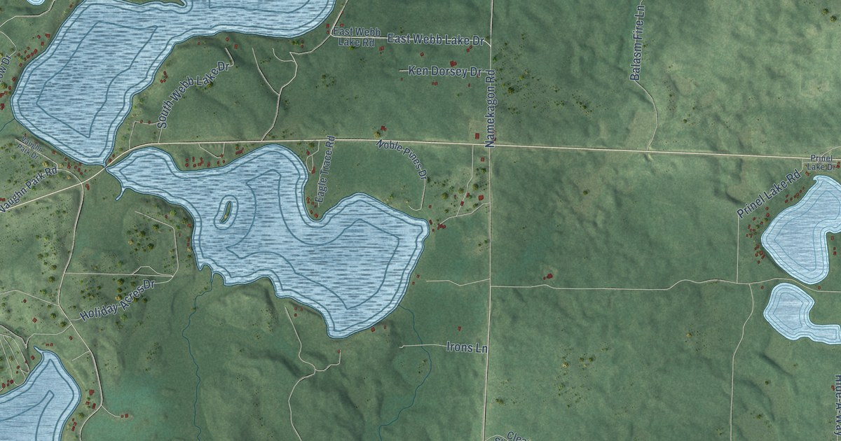 Map of Webb Lake, Wisconsin in 2026