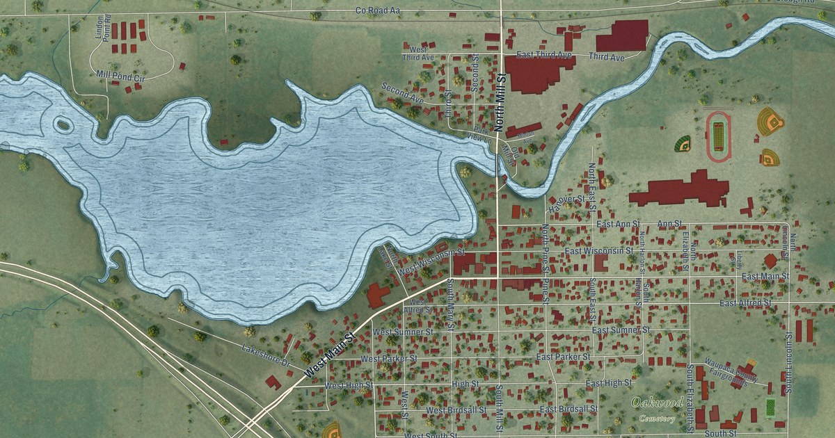 Map of Weyauwega, Wisconsin in 2026