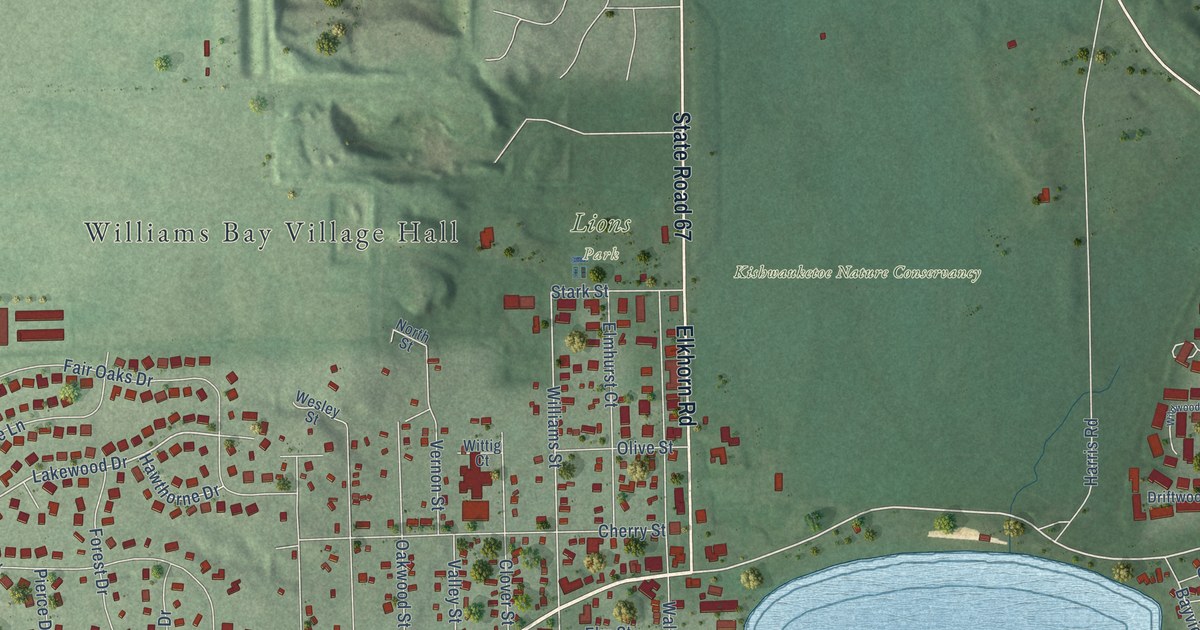 Map of Williams Bay, Wisconsin in 2026