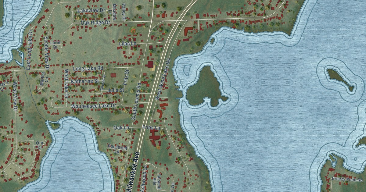 Map of Wind Lake, Wisconsin in 2026