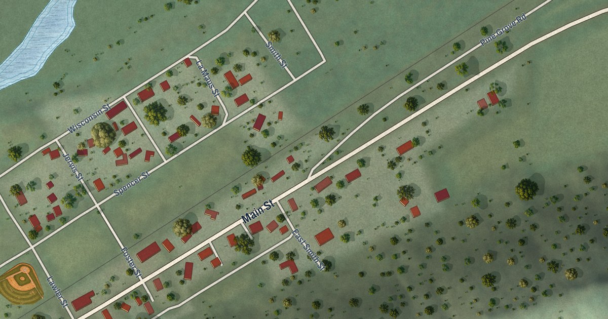 Map of Woodman, Wisconsin in 2026