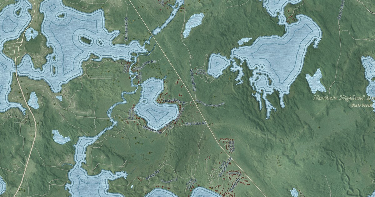 Map of Woodruff, Wisconsin in 2026