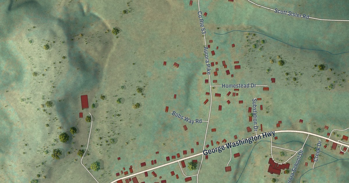 Map of Aurora, West Virginia in 2026