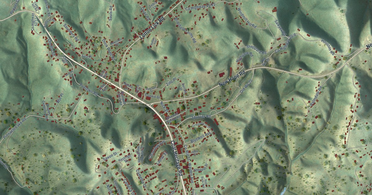 Map of Bluewell, West Virginia in 2026