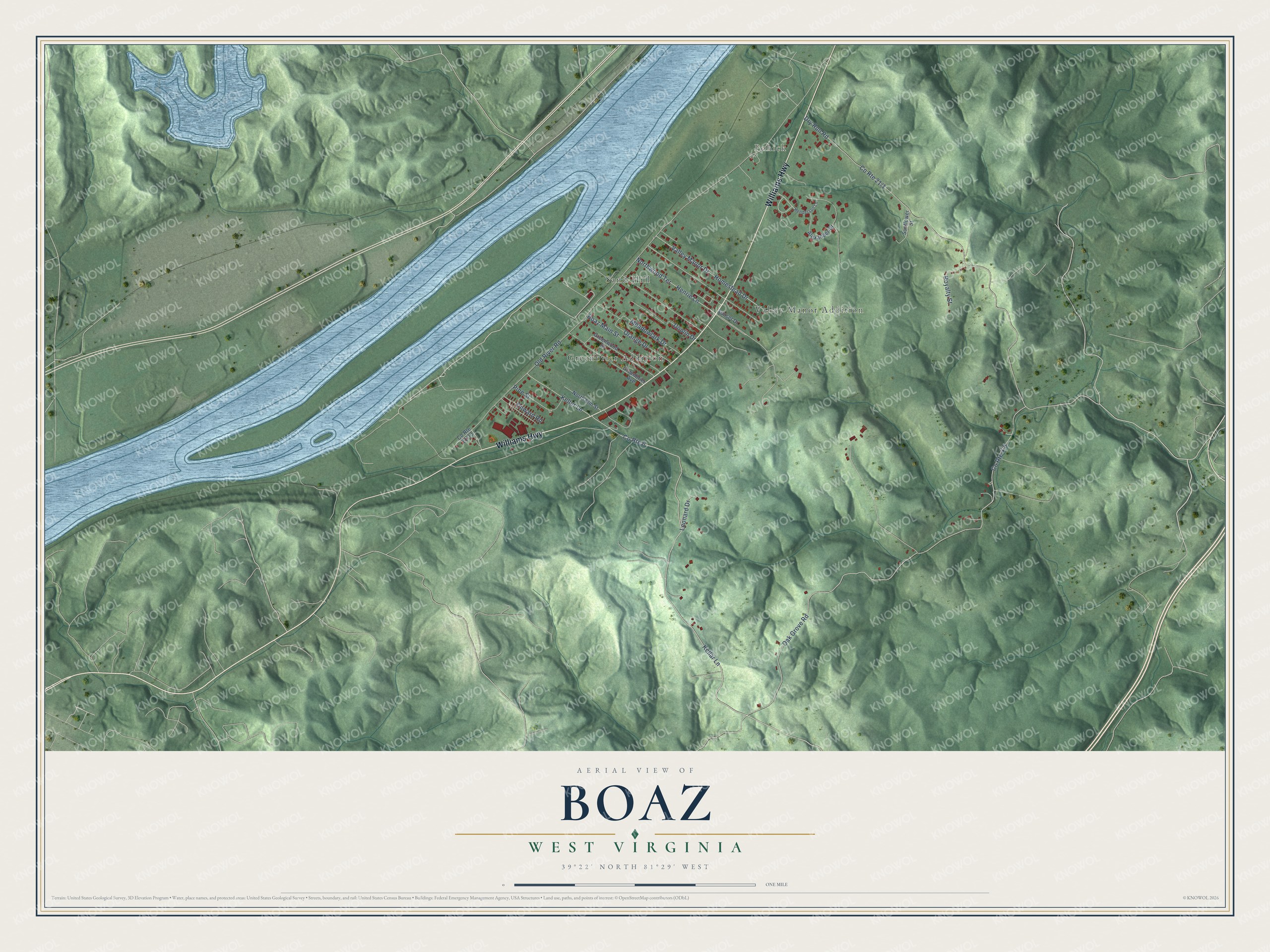 Watermarked full-map preview of Boaz, West Virginia