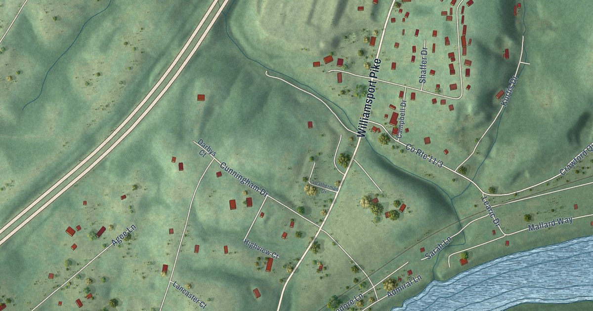 Map of Falling Waters, West Virginia in 2026